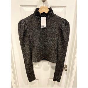 Black glitter long sleeved top